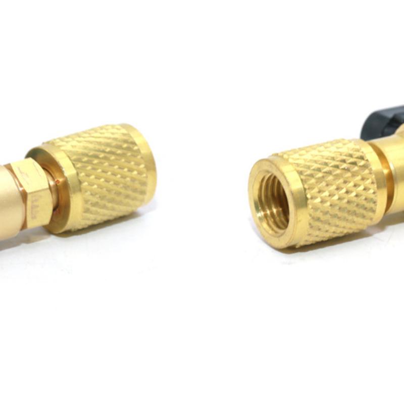 1 шт. Кондиционирование воздуха Сделай сам Аксессуары Латунный Адаптер Шарового крана для холодильной техники Соединитель шарового крана для хладагента G1/4''