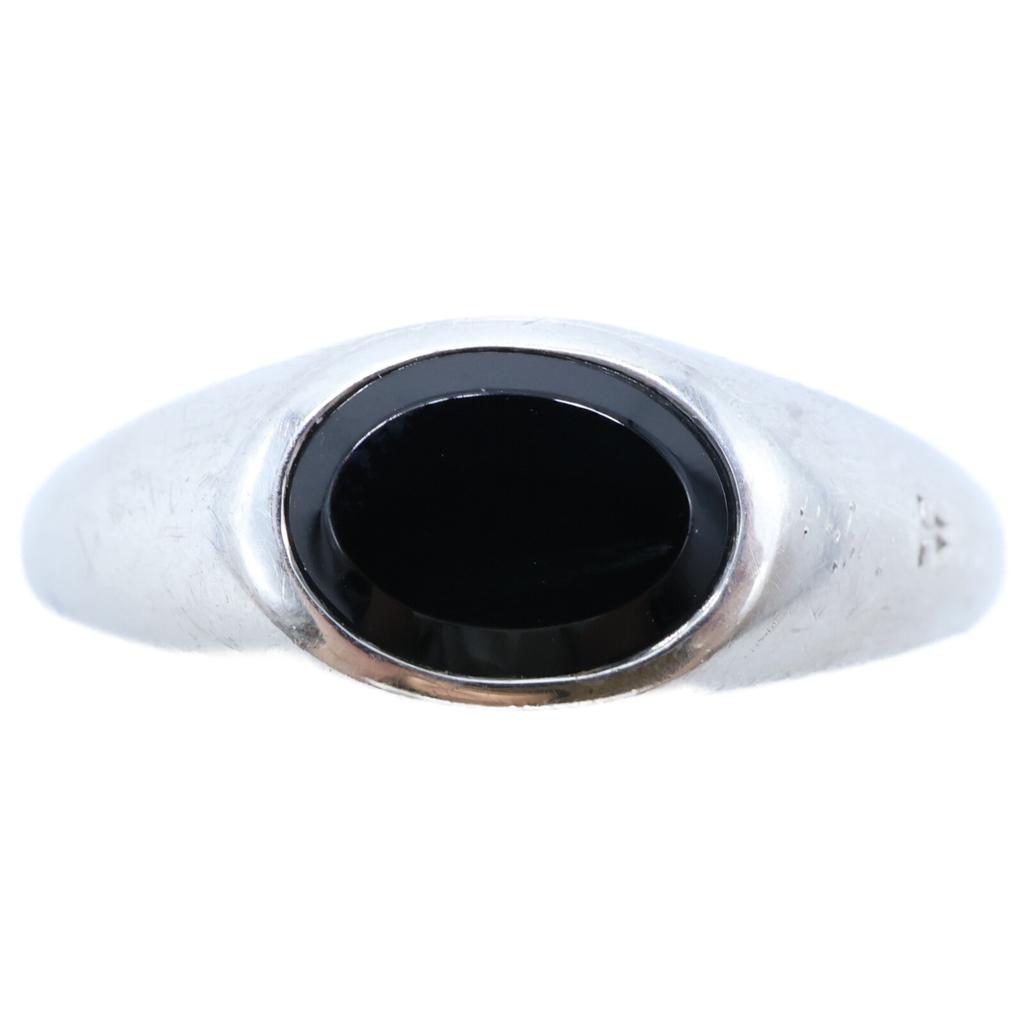 TOMWOOD SV925 Joe Polished Onyx Joe Ring Blue Hawk Eye Ring Ring Silver / OnyxUsed