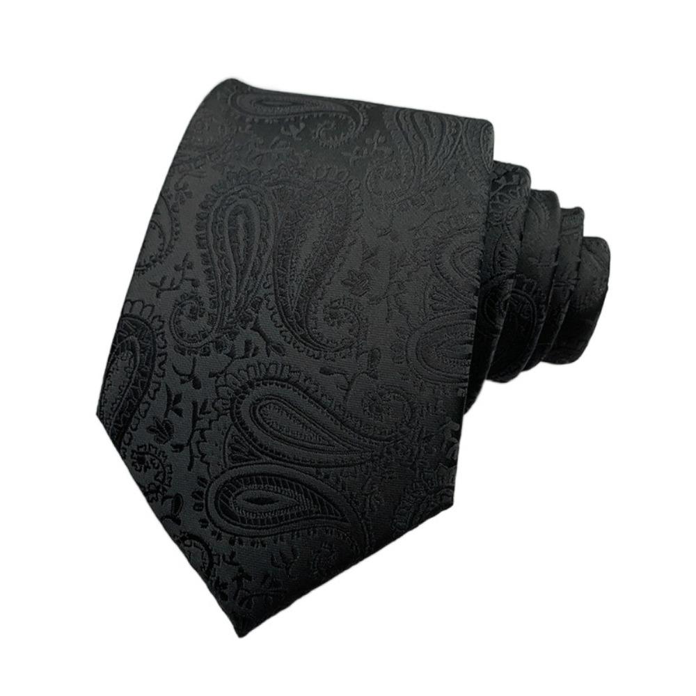 Однотонный мужской галстук Цветочный ретро-галстук Классический черный галстук Рубашка