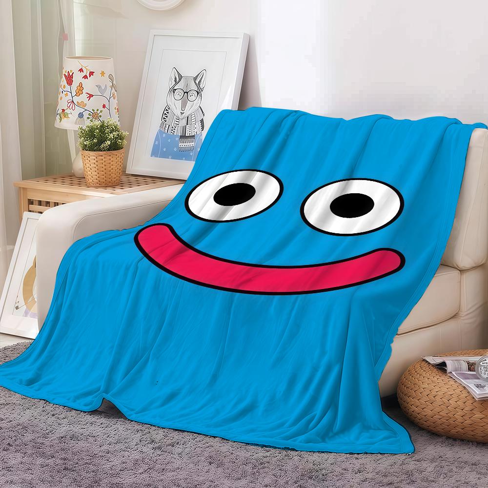 Cute game S Slime D Dragon Q Quest Blanket For Sofa Office Bed Plane Travel Sleep Read Relax Camping Soft And Warm