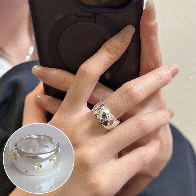 Женское ретро черное овальное геометрическое разомкнутое кольцо - Универсальное модное украшение на указательный палец