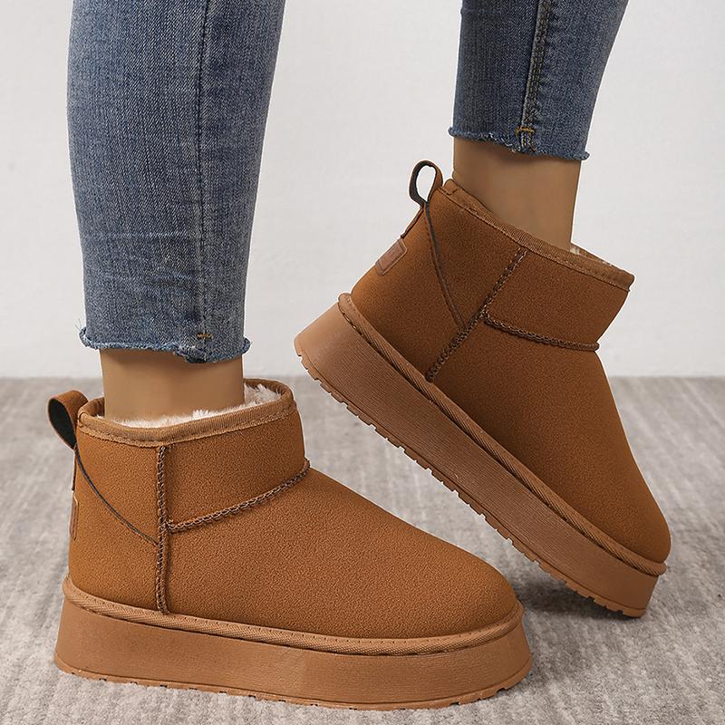 Fashion Autumn Winter Short Snow Boots for Women Solid Color Thicken Warm Cotton Shoes Woman Thick Bottom Non Slip Platform Botas Mujer