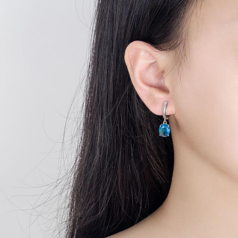 Овальный цирконовый набор: Универсальное кольцо с драгоценным камнем в форме яйца и ожерелье с подвеской из кристалла для женщин