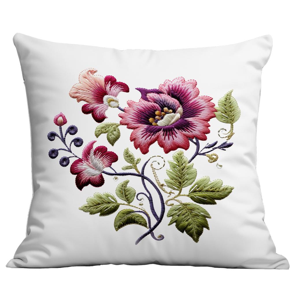 Весенняя и Летняя Наволочка с Имитацией Вышивки Цветы Домашняя Диванная Гостиная Наволочка Новый Стиль Наволочка