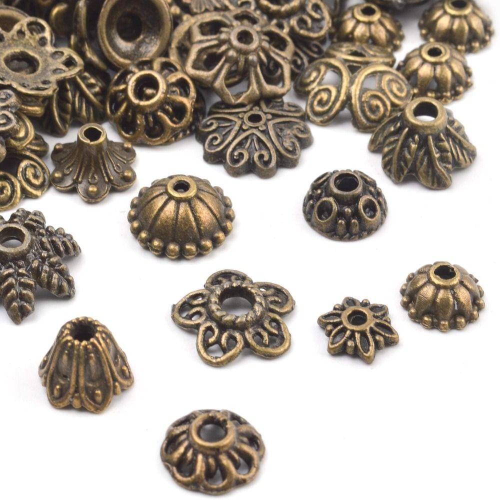 Flower Bead Caps for Jewelry Making Alloy Gold Bead Caps DIY Craft Ornament Caps  Necklace