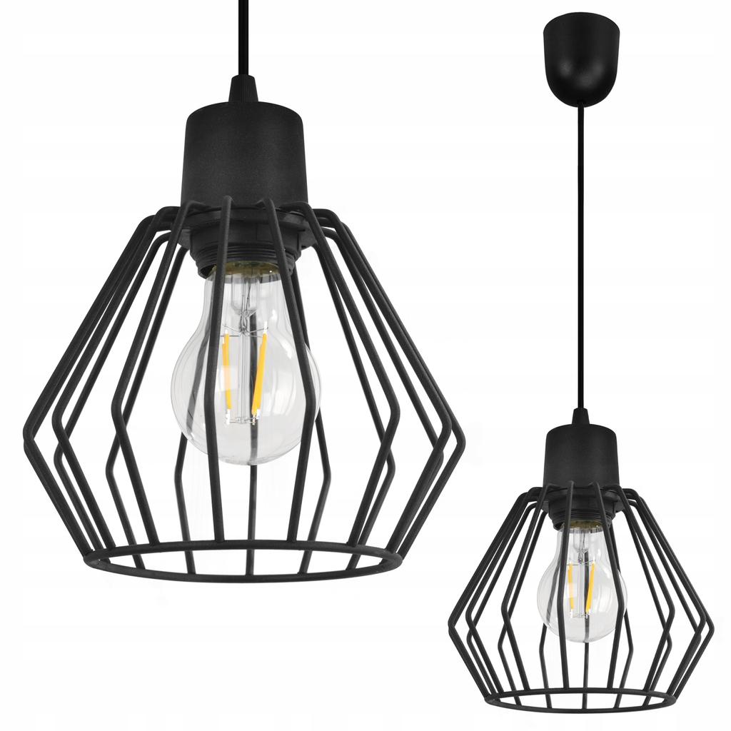 Hanging Lamp, Ceiling Chandelier, Wire Shade, Led