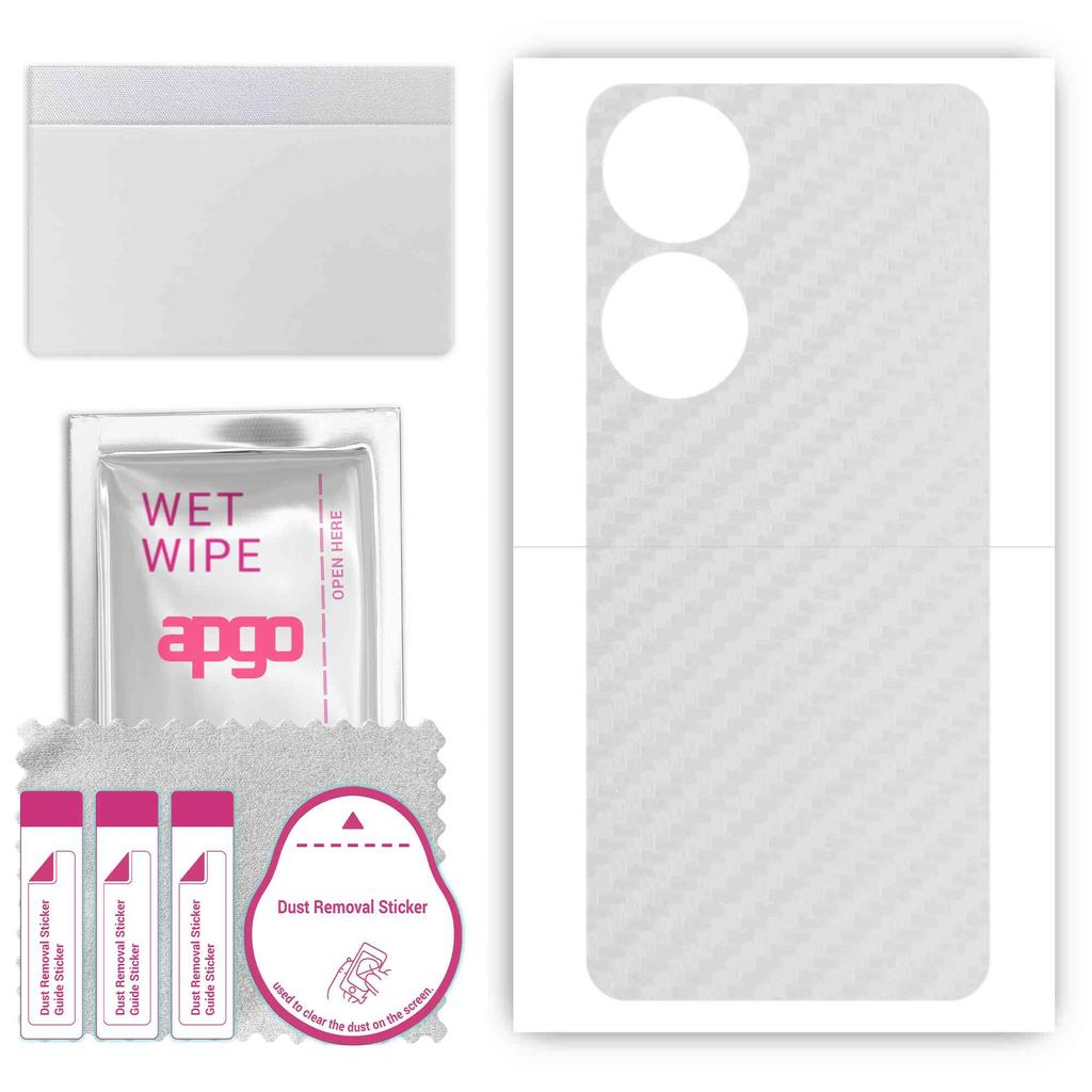 apgo Protective Skin Sticker for the Back Compatible with Vivo T2 5G, Wrap Film, Foil, Vinyl - Pattern Transparent Carbon