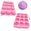 New 12-Cavity Rose Silicone Mold 3D Heat-Resistant Chocolate Mold Reusable Nonstick Mousse Mould Soap Making