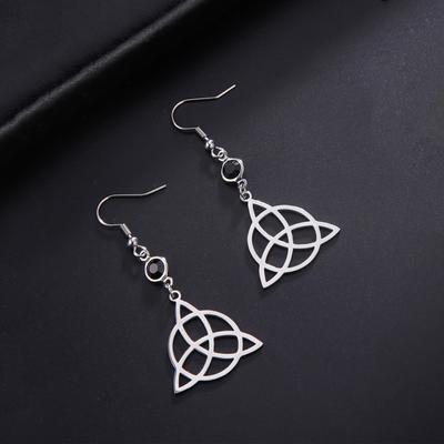 Серьги-подвески Lucktune с трикветрой и ведьминским узлом из нержавеющей стали, серьги с символом Троицы и ирландского узла для женщин, винтажные ювелирные изделия, подарок