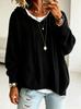 2026 European & American Women's Hooded Drawstring Long Sleeve Wool Knit Sweater