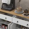 Sideboard Storage Cabinet Kitchen Cupboard Rural Style 2 Drawers and 2 Cupboards Height-Adjustable Shelves White