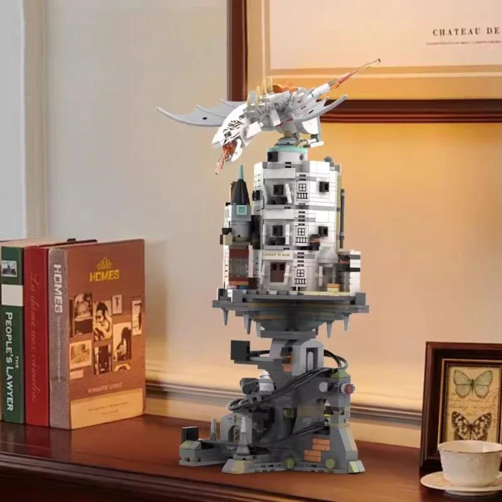 Гарри Поттер Банк Гринготтс Строительные Блоки MOC JD026 Мир Магии Дракона Модульная Модель Архитектура Кирпичи Игрушка Для Ребенка Подарок