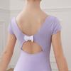 Балетные купальники для девочек с коротким рукавом, хлопковые с тюлем, одежда для балетных танцев, костюм для гимнастических тренировок