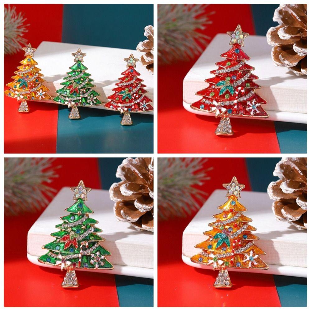 Clothes Accessories Christmas Brooch Korean Style Christmas Tree Brooch Gift