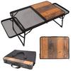 Сетчатый походный стол ZAIDEA с боковой низкой сумкой для хранения древесины в комплекте, складной, компактный, стол, барбекю, зерно, легкий,