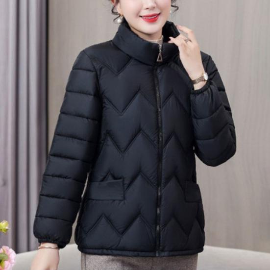 Пальто с хлопковой подкладкой, воротником-стойкой, длинными рукавами, застежкой-молнией, теплая зимняя куртка с карманами, однотонная утолщенная стеганая верхняя одежда