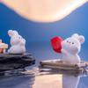 Resin Mooncake Rabbit Ornament Cartoon Bunny Statue Cute Miniature Rabbit Figurine  Car Decor