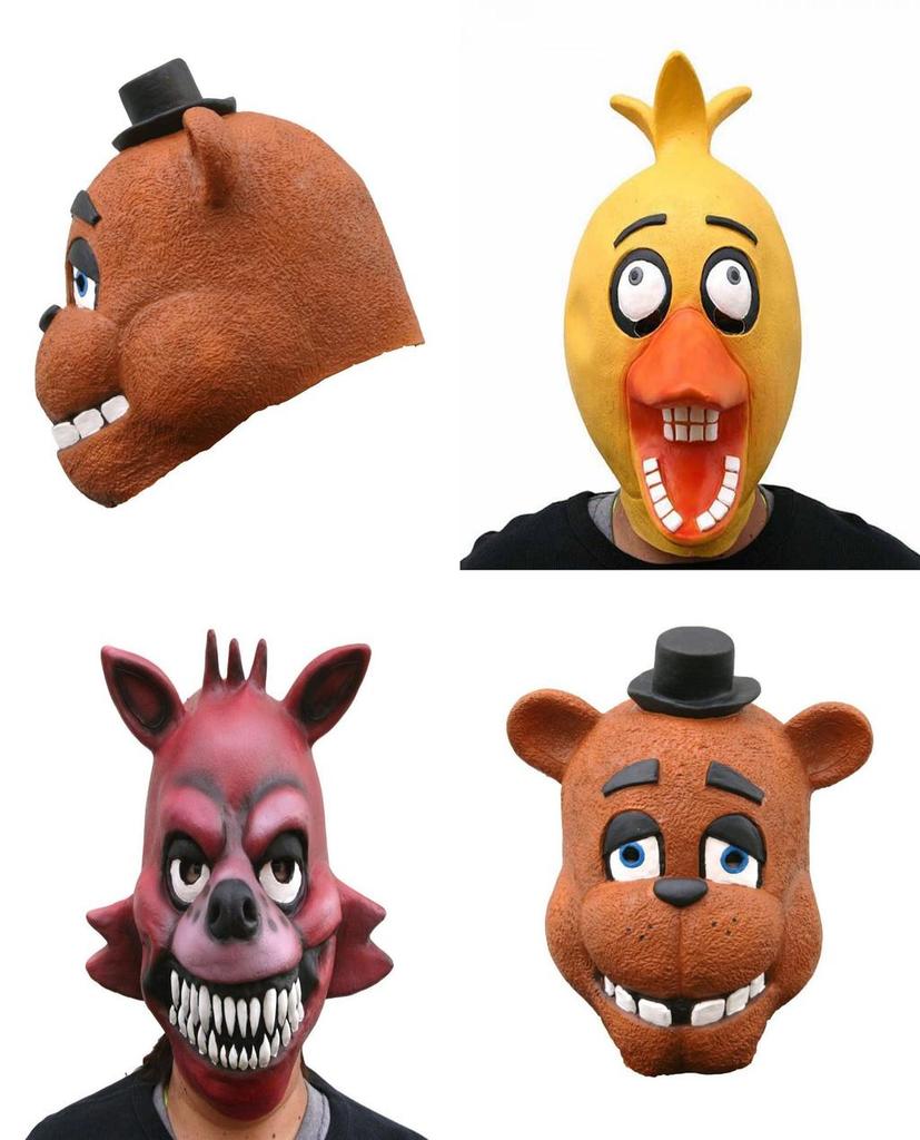 Взрослая латексная маска на голову Five Nights At Freddy's в стиле Фредди Чики Бонни Фокси