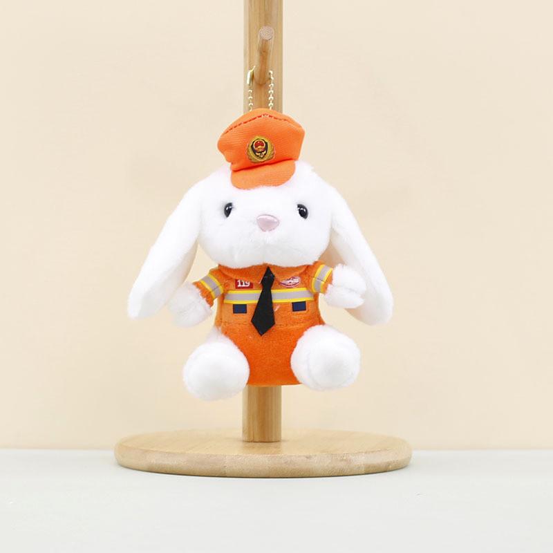 Adorable Plush Police Rabbit Keychain Soft Stuffed Animal For Kids 13cm