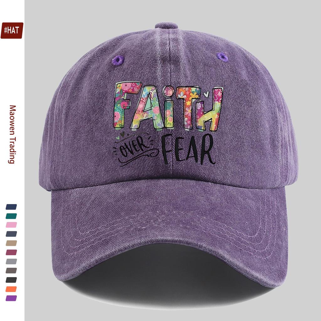 pc FAITH FEAR Letter Print Baseball Cap Lightweight And Breathable Suitable for Spring Summer Design Sun Hat Travel Party