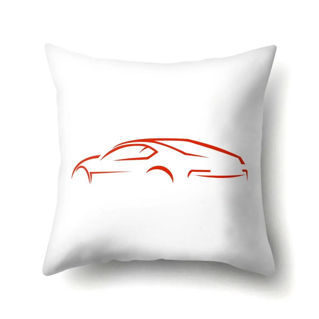 Sports Car Striped Pillowcase Office Cushion Cover Living Room  Waist