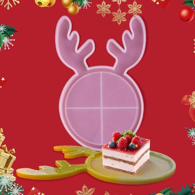 Трансграничная DIY силиконовая форма из смолы для рождественского олененка из эпоксидной смолы для десертной тарелки.