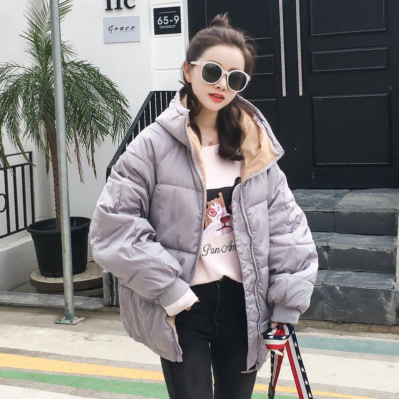 Autumn and Winter Fashion Short Cotton Jacket Women's Plus Size Hooded Jacket Thickened Warm Cotton Clothing Tide