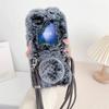 Чехол Crossbody Plush Cartoon Phone Case для Samsung Galaxy Z Flip 6 5 4 3 Flip6 Flip5 Flip4 Flip3 5G противоударный защитный чехол