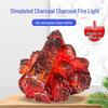 LED Resin Charcoal Flame Light: Modern Minimalist Battery-Operated Ornament & Christmas Gift Props