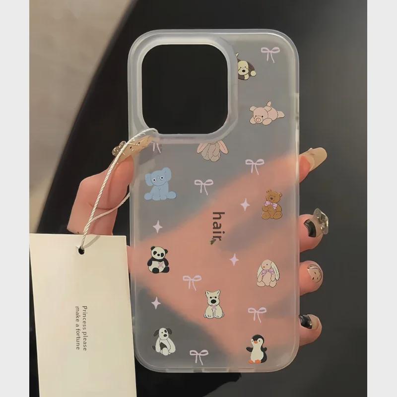 Высококачественный чехол Animal Bow для Apple iPhone 11/12/13/14 Pro/15 Pro Max