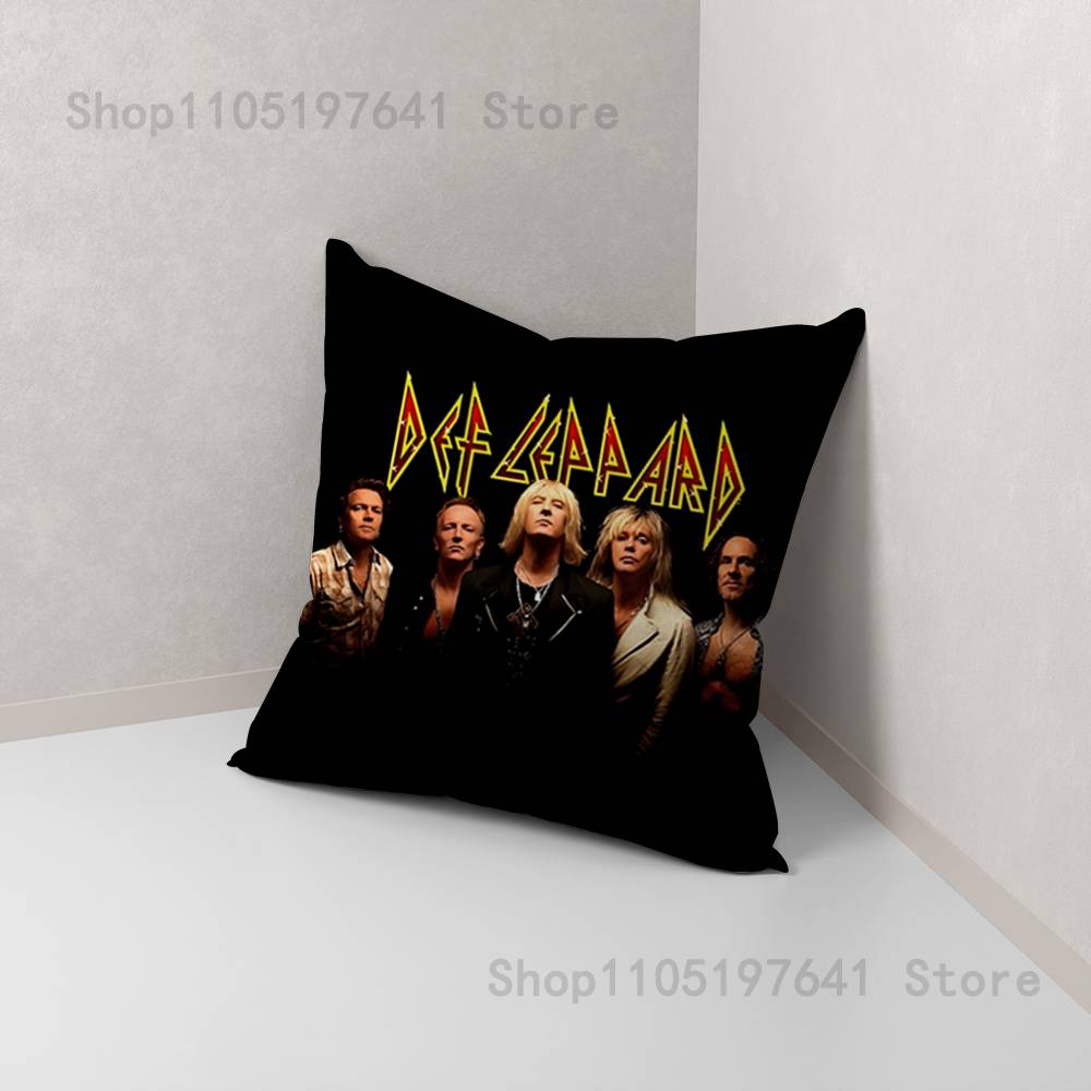 Наволочка для подушки с изображением группы D-Def Leppard для декора дивана, автомобиля, офиса, комнаты, наволочка с принтом, декоративные элементы и защита