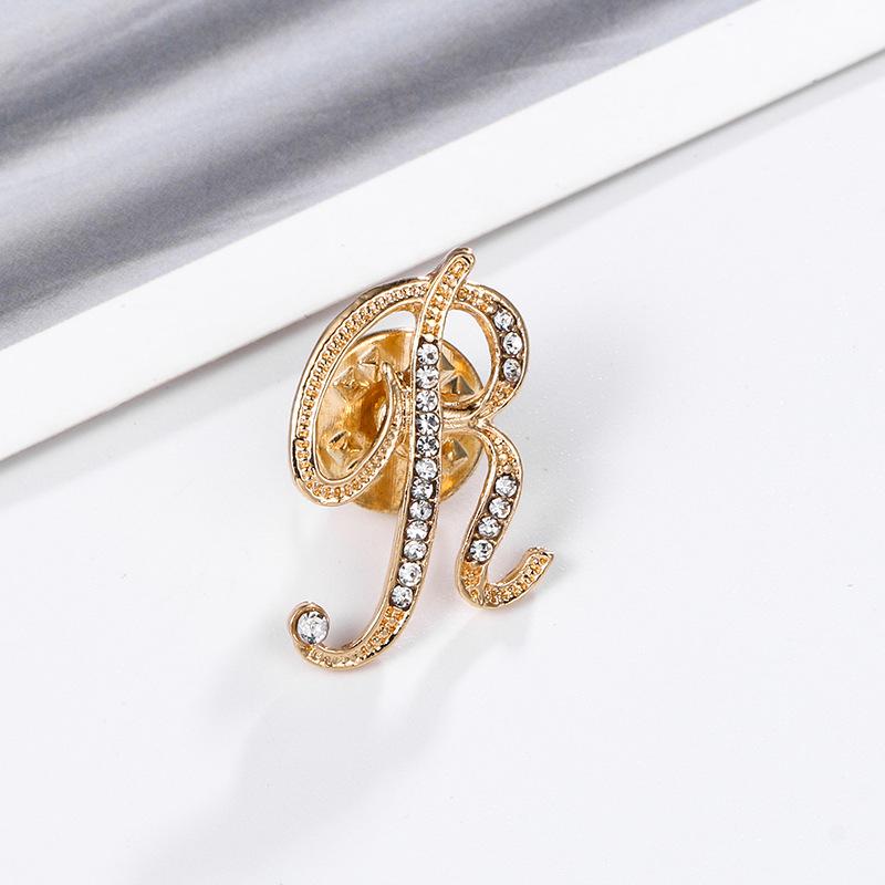 High-Precision Electroplated Vintage Alloy Brooch with Rhinestones