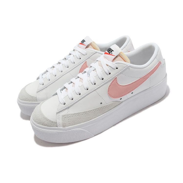 Nike Блейзер на низкой платформе, белые, розовые, глазурные женские кроссовки Summit-White Black DJ0292-103