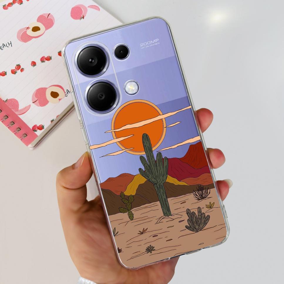 For Xiaomi Redmi Note 13 Pro 4G Case Beautiful butterfly flower TPU Soft Silicone Cover For Xiaomi Poco M6 Pro Bumper Phone Case