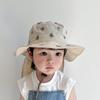 Cartoon Embroidery Baby Sun Hat Neck Protection Summer Fisherman Hat Broad Brim Bucket Hat  Girls