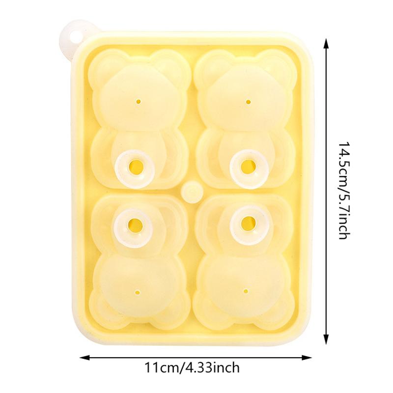 3D-форма для кубиков льда «Медведь» Поднос для кубиков льда «Медведь», легкосъемная силиконовая машина для изготовления ледяных шариков, поднос для напитков для охлажденных напитков, виски и коктейлей