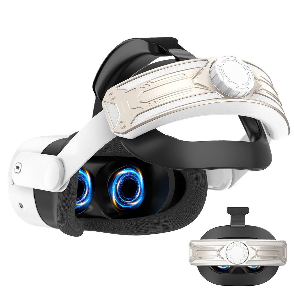 For Meta Quest 3S T2 Elite Head Strap ABS+Sponge Soft Cushion Adjustable Headband