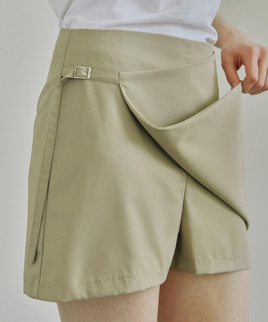 IHR Wrap Mini Skirt Pants / Beige