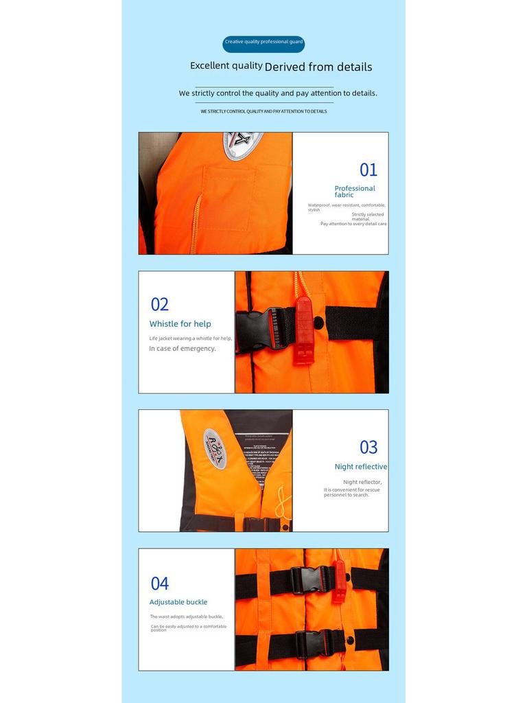 Adult Belt-Type High Buoyancy Life Jacket for Offshore & Fishing