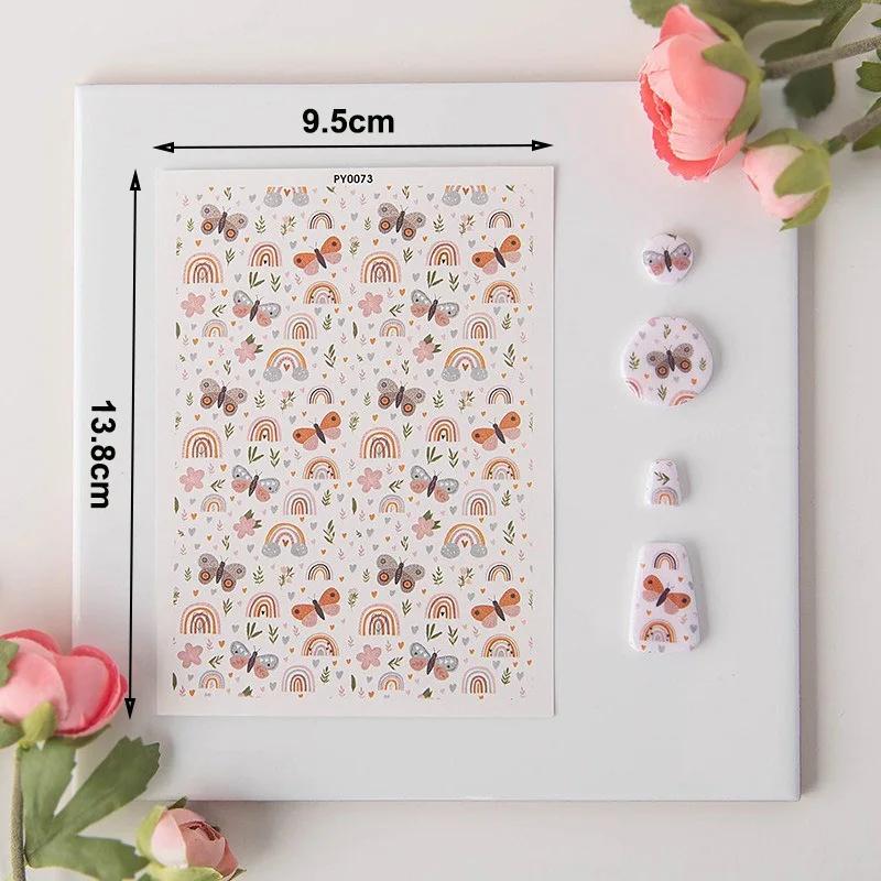 Bohemian Style Rainbow Heart Butterfly Polymer Clay Special Watercolor Transfer Paper Soft Pottery Earring Jewelry Coloring Tool