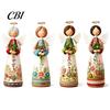 Artistic Home Decor Vintage Floral Figurine Ornament, Hand Carved Flower Angel Statue, Decorative Handcrafted Piece Table Decoration for Living