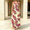 Summer Bohemian Floral Sleeveless Maxi Dress Loose Fit Comfortable Casual Long Dress for Vacation & Daily Wear