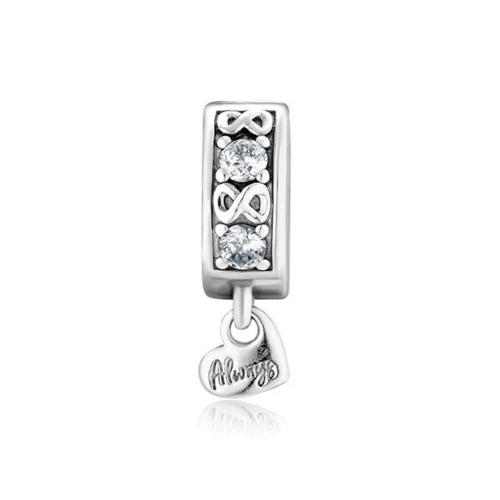 PANDORA 791151C01 Family Always Pave Clip Silver Charm