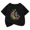 Fashion Star with Floral Design TShirt Printed T Shirt Girls Summer Clothes Short Sleeve Tops TShirts Cute Boys Clothing