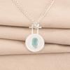 Natural Aqua Chalcedony Gemstone 925 Solid Silver Jewelry Handmade Pendant 1.4" PP-57-19