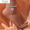 New Fashion Luxury Zircon Anklets For Women Heart Leg Chain Beach Party Trendy Female Accessories Ankle Bracelet Jewelry Gift