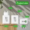 PD 65W GaN USB зарядное устройство Quick Charge 3.0 EU/US Plug настенное зарядное устройство для iPhone 15 Xiaomi Samsung Type C быстрая зарядка телефон адаптер