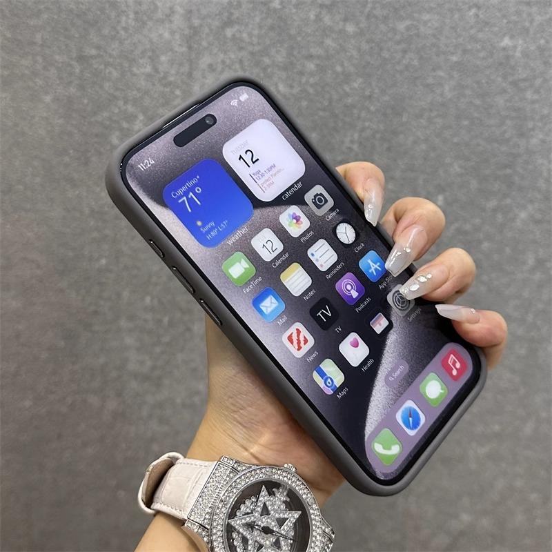 Applicable To Apple IPhone16promax Mobile Phone Case Metal Lens Frame Large Hole Liquid Silicone 15 Full Cover Anti Fall