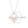 10MM Round Shape Pearl Gemstone 925 Sterling Silver Floating Halo Solitaire Pendant Necklace For Women Jewelry