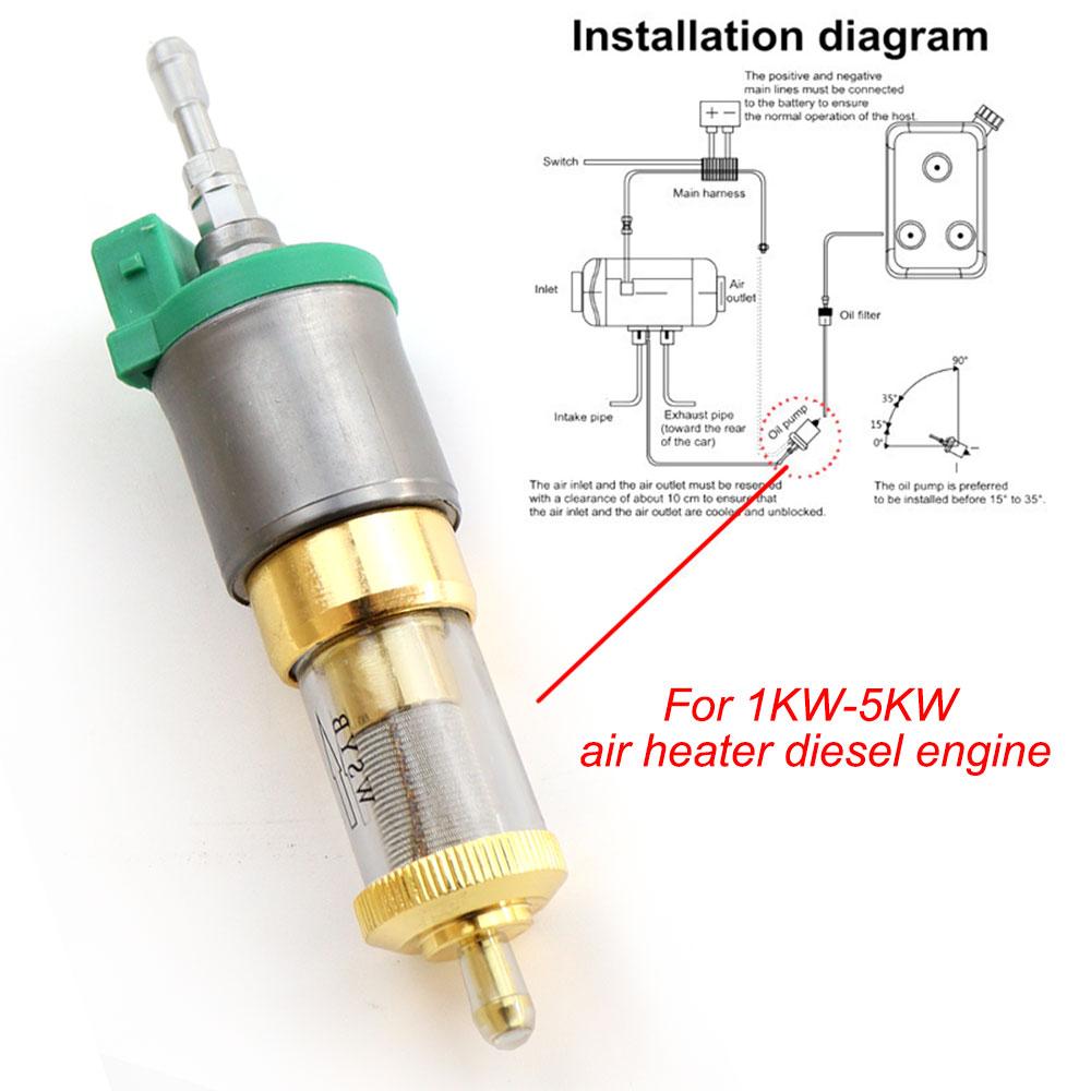 12 В бесшумный импульсный масляный насос для автомобильного обогревателя, усовершенствованный сверхмалошумный обогреватель, топливный насос с масляным фильтром, подходит для JETOUR